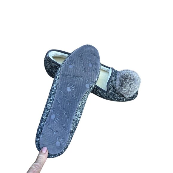 Bearpaw Shae Black and Grey Sherpa Lined Slippers Size 8 M NIB - Picture 5 of 7